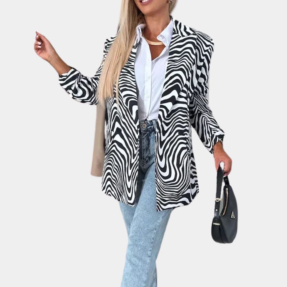 Stilla | Sofistikeret Trykt Blazer til Kvinder