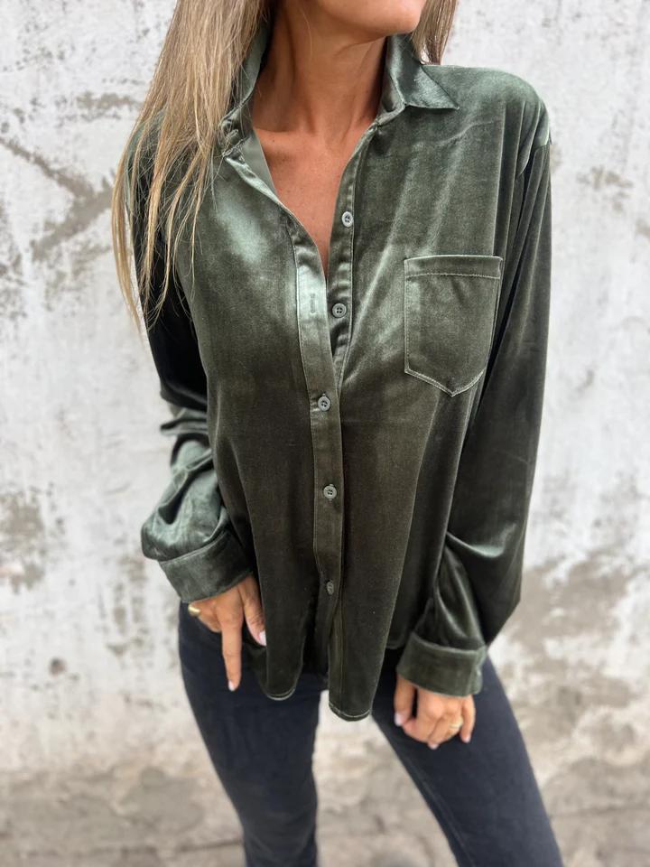 Stilla | Trendy fløjl bluse efterår