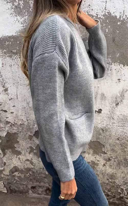 Stilla | Flauschige Strickjacke mit Reißverschluss