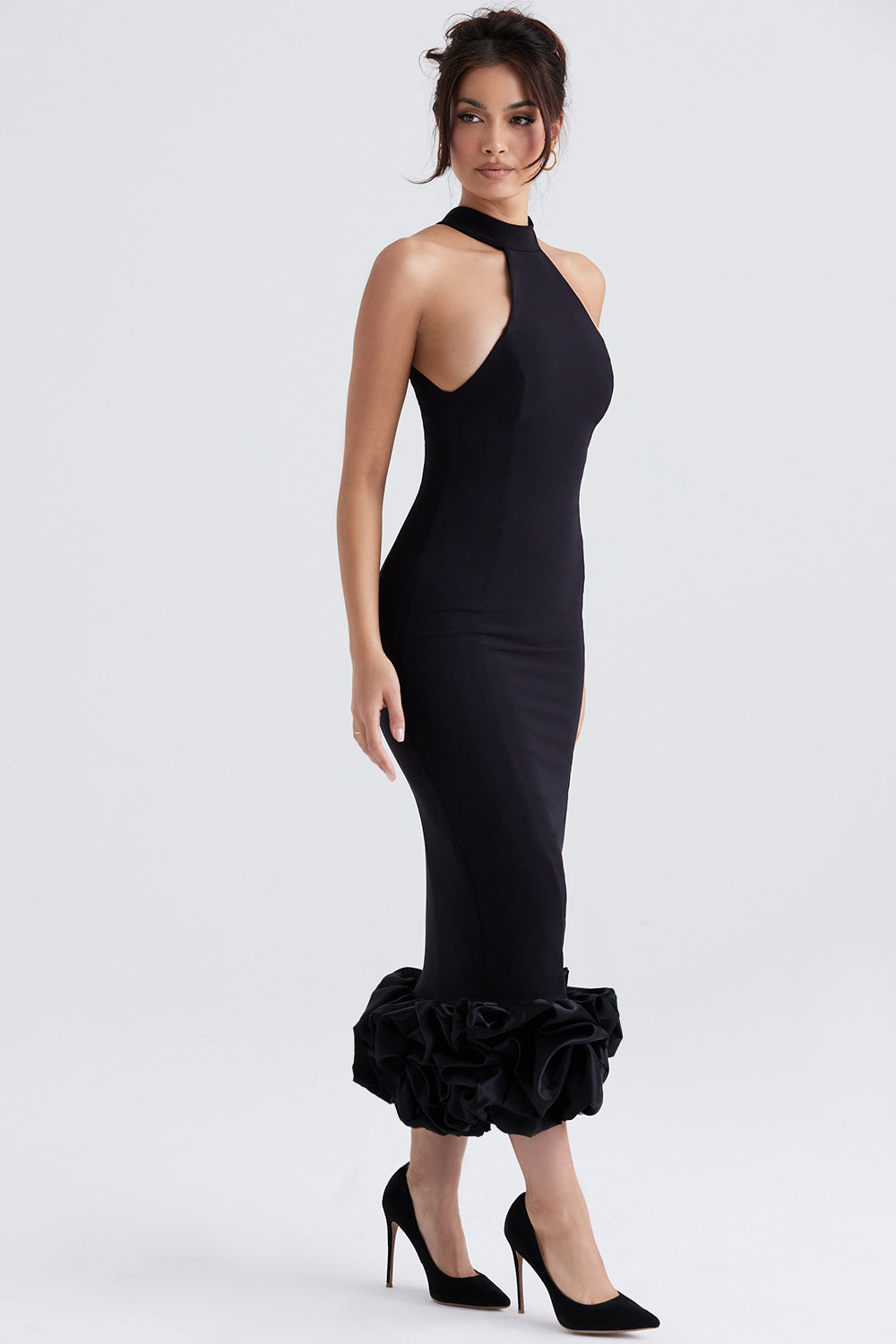 Stilla | Sort Peplum Midikjole