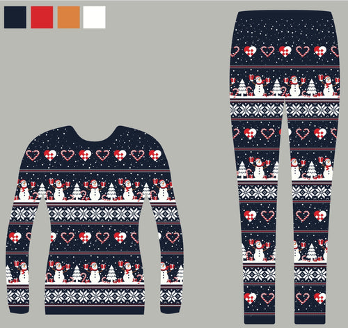Stilla | Julet hjerte jule-pyjamas Navy