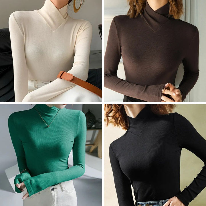 Stilla | Dame rullekrave sweater med gevind