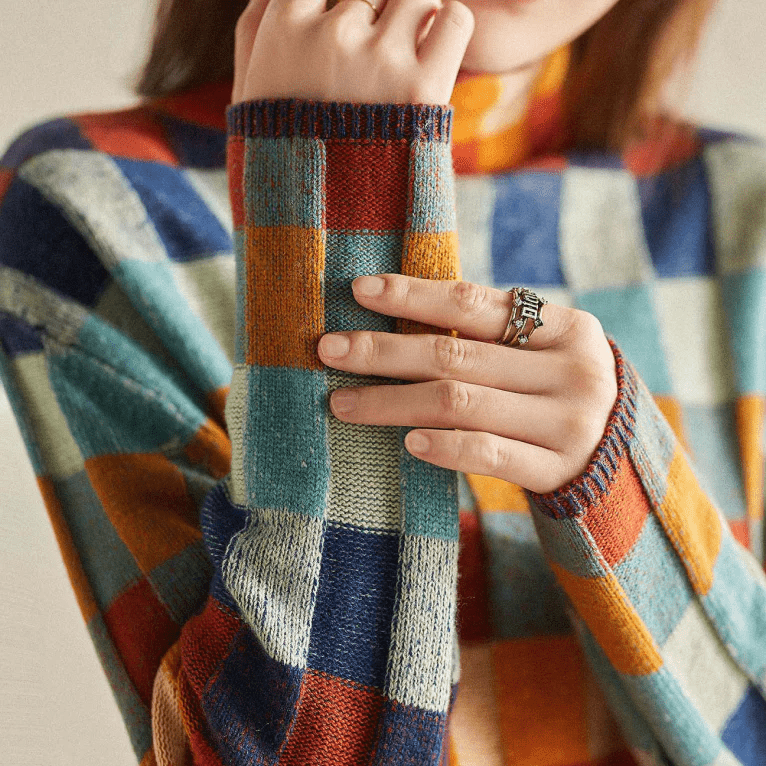 Stilla | Couture-Patchwork-Highnecktrøje