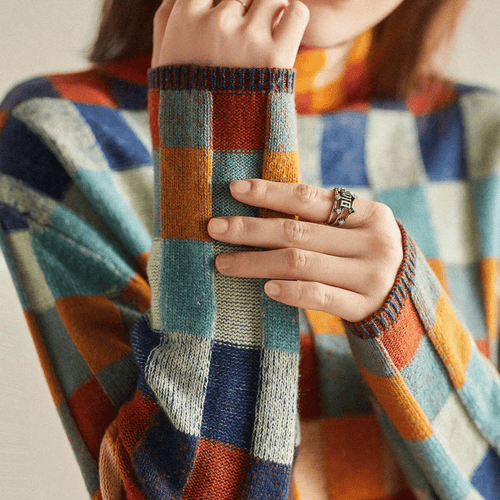 Stilla | Couture-Patchwork-Highnecktrøje