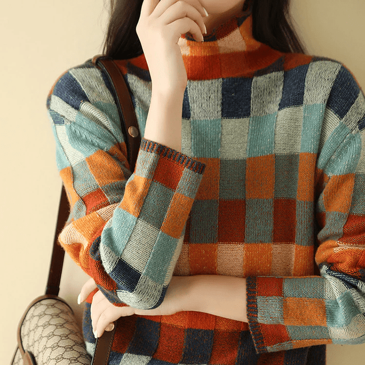 Stilla | Couture-Patchwork-Highnecktrøje