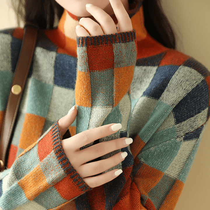 Stilla | Couture-Patchwork-Highnecktrøje