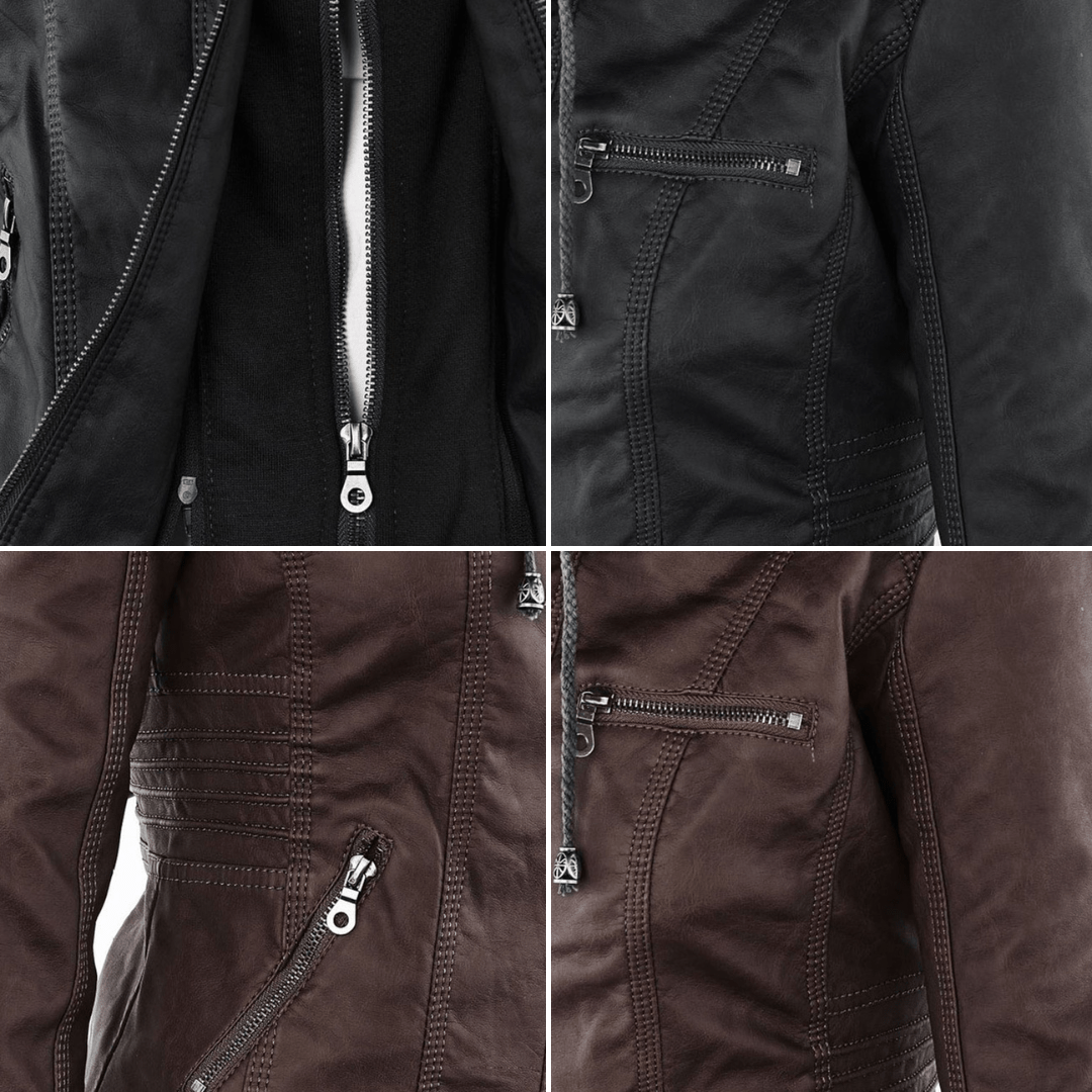 Stilla | Dame Hætte Slim Fit Bikerjakke