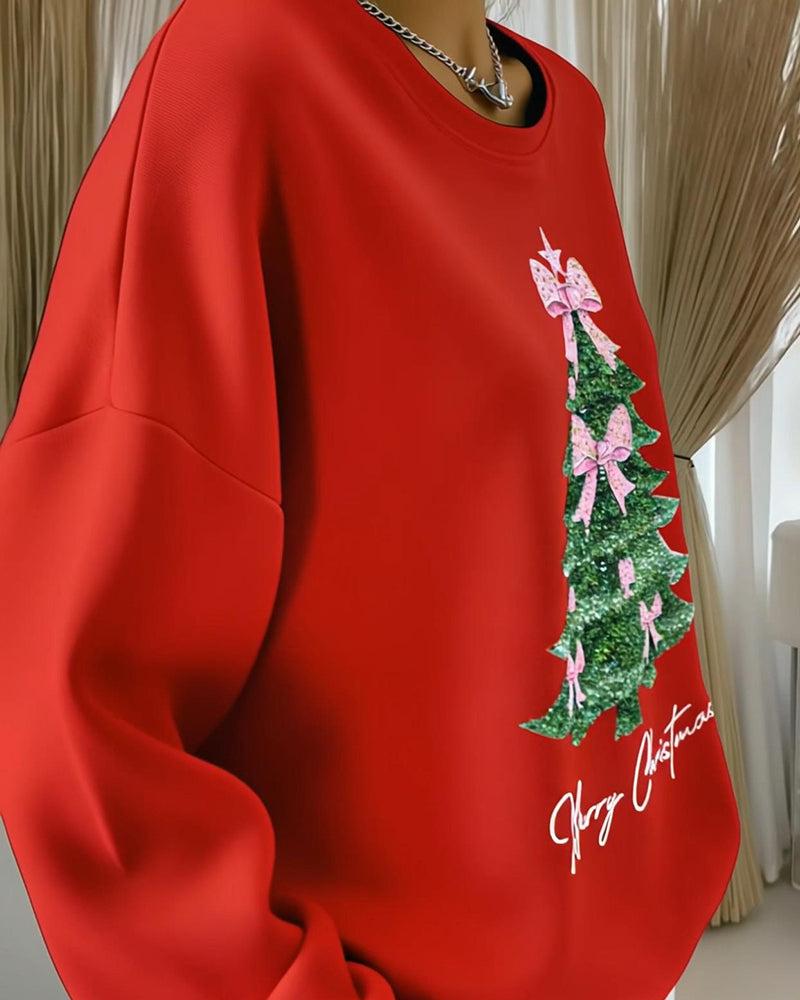 Stilla | Sweatshirt med juledræt og lange ærmer