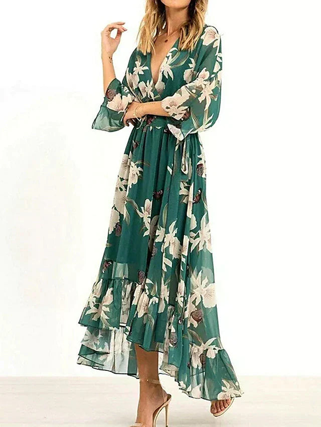 Stilla | Vibrant Honeycomb Print Maxi Dress