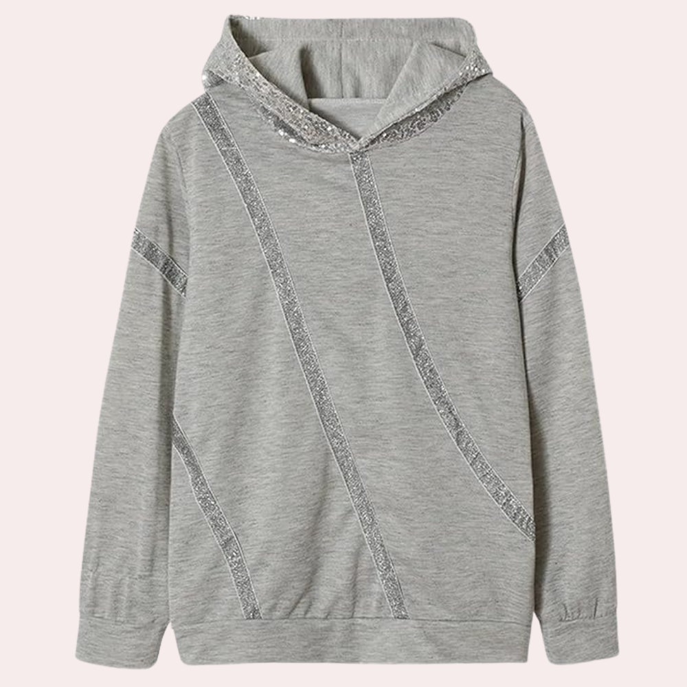 Stilla | Paillet Sweater med Hætte til Damer
