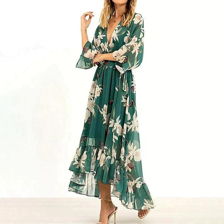 Stilla | Vibrant Honeycomb Print Maxi Dress