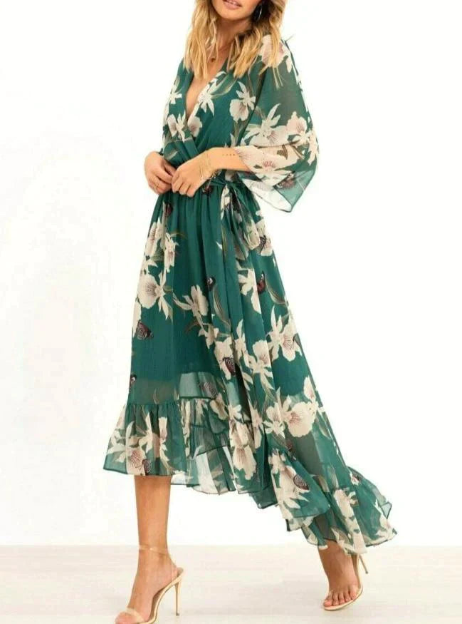Stilla | Vibrant Honeycomb Print Maxi Dress