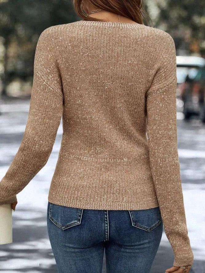 Stilla | Pullover Med V-hals Ensfarvet