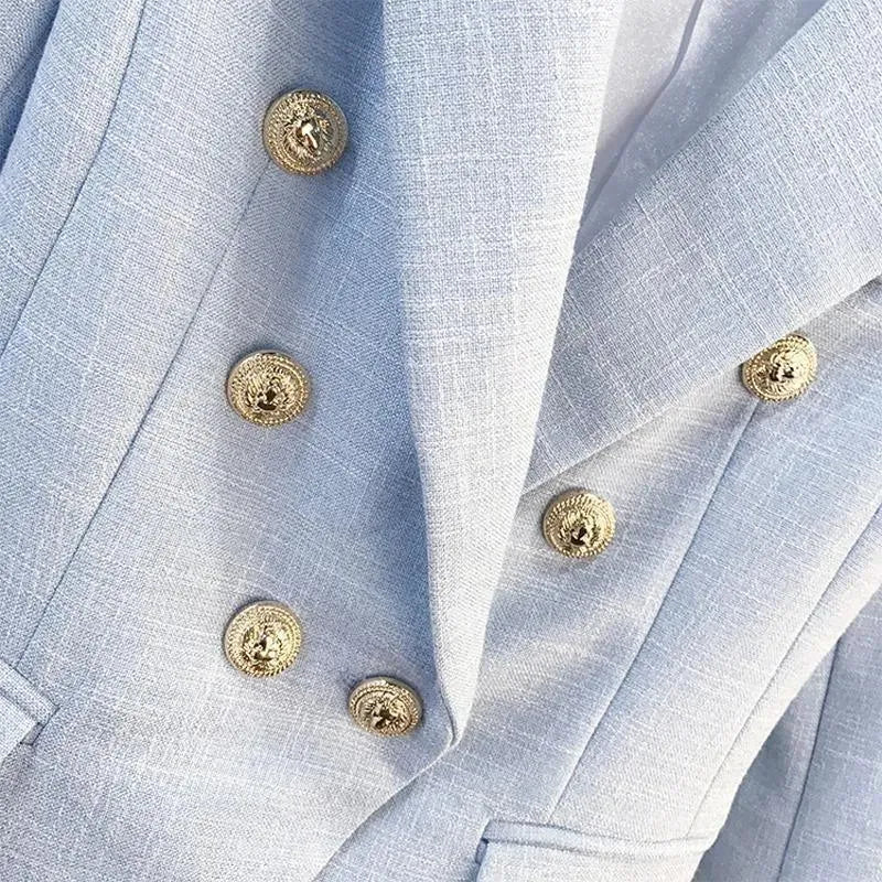 Stilla | La Douce Dobbeltknap Blazer Dame - Læder - Ensfarvet