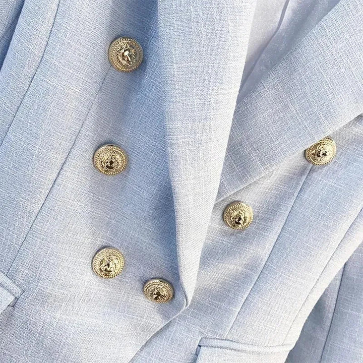Stilla | La Douce Dobbeltknap Blazer Dame - Læder - Ensfarvet