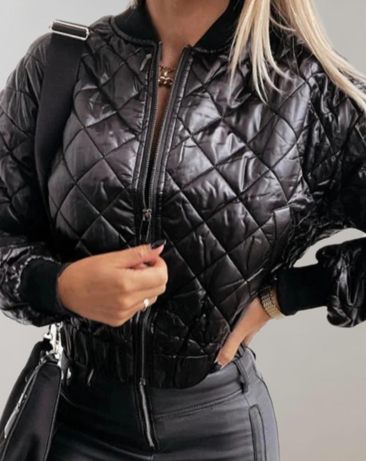 Stilla | Urban Chic Dunjakke Med Rund Halsudskæring og Lynlås