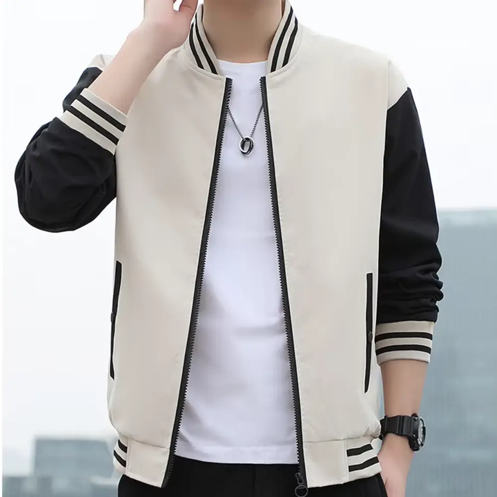 Stilla | Splicing Stripe Varsity-Jakke