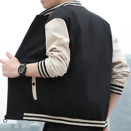Stilla | Splicing Stripe Varsity-Jakke
