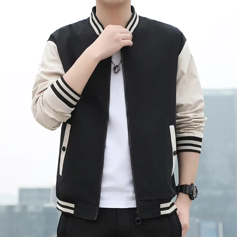 Stilla | Splicing Stripe Varsity-Jakke