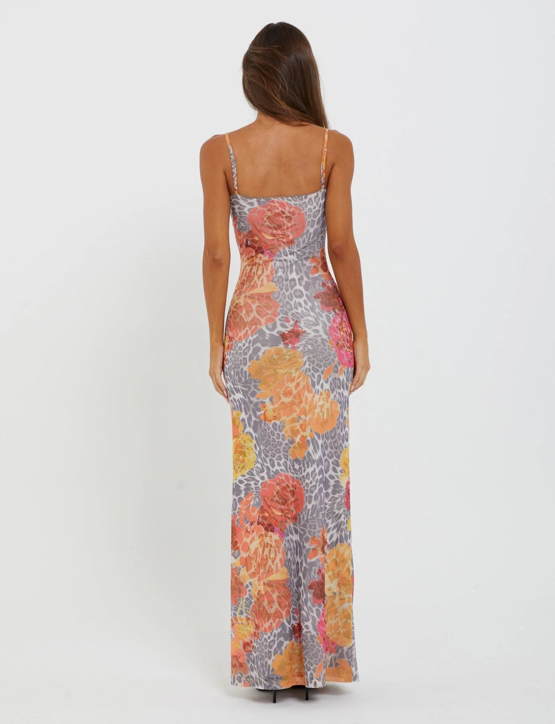 Stilla | Graceful Spaghetti Straps V-hals Maxi Kjole Kvinders