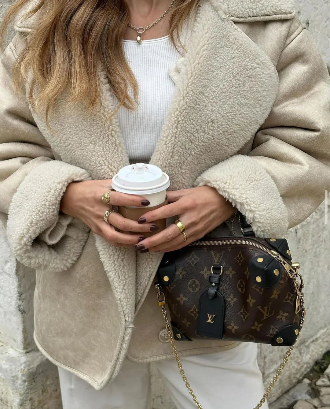 Stilla | Faux lammeuld Moto jakke