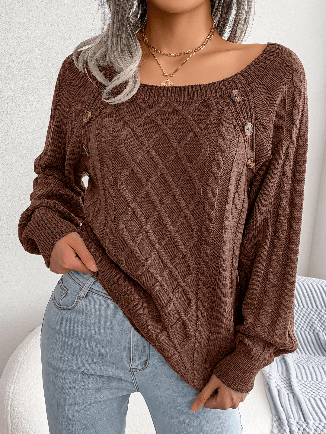 Stilla | Elegant Sweater med Knapdetaljer