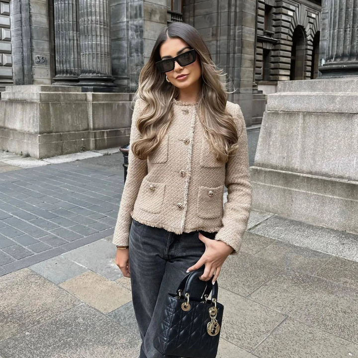 Stilla | Beige Tweedjakke Damer