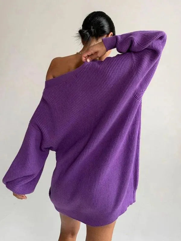 Stilla | Drop Shoulder Dame Strikjakke Pullover