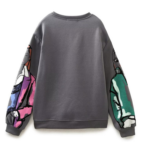 Stilla | Loose-Fit Uld-trykstrik