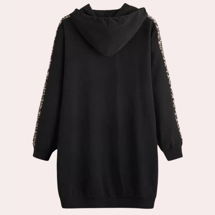 Stilla | Løstsiddende Hoodie Leopardskindsprint til Damer