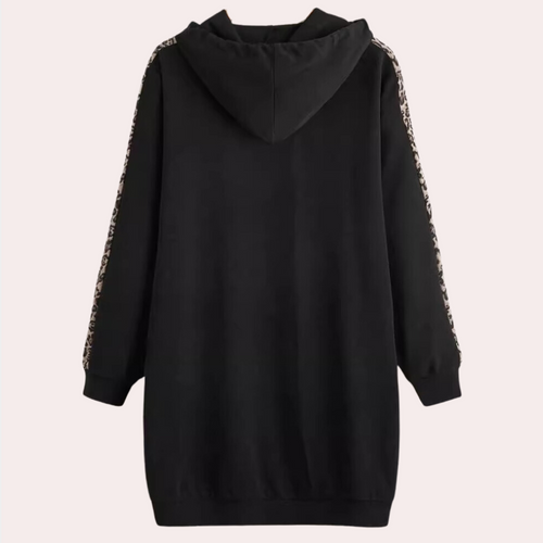 Stilla | Løstsiddende Hoodie Leopardskindsprint til Damer