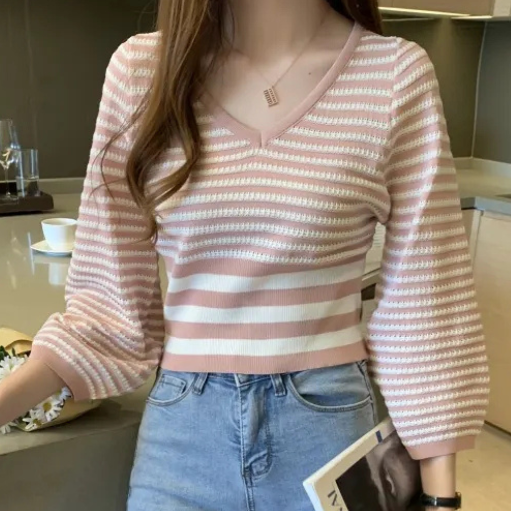 Stilla | Stribet Sweater Top til Kvinder