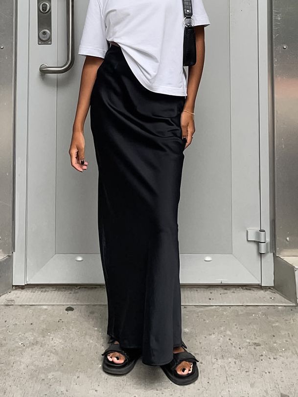 Stilla | Satin Maxiskirt