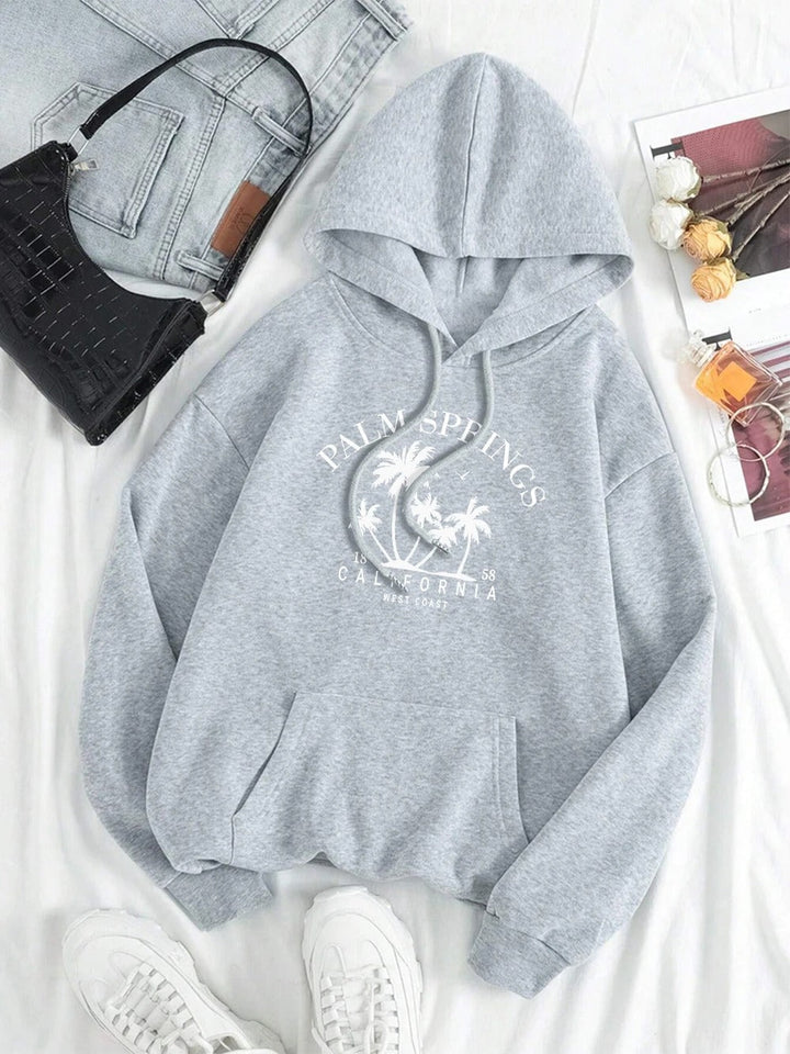 Stilla | Sweatshirt i over størrelse med hætte og Smiley-tryk