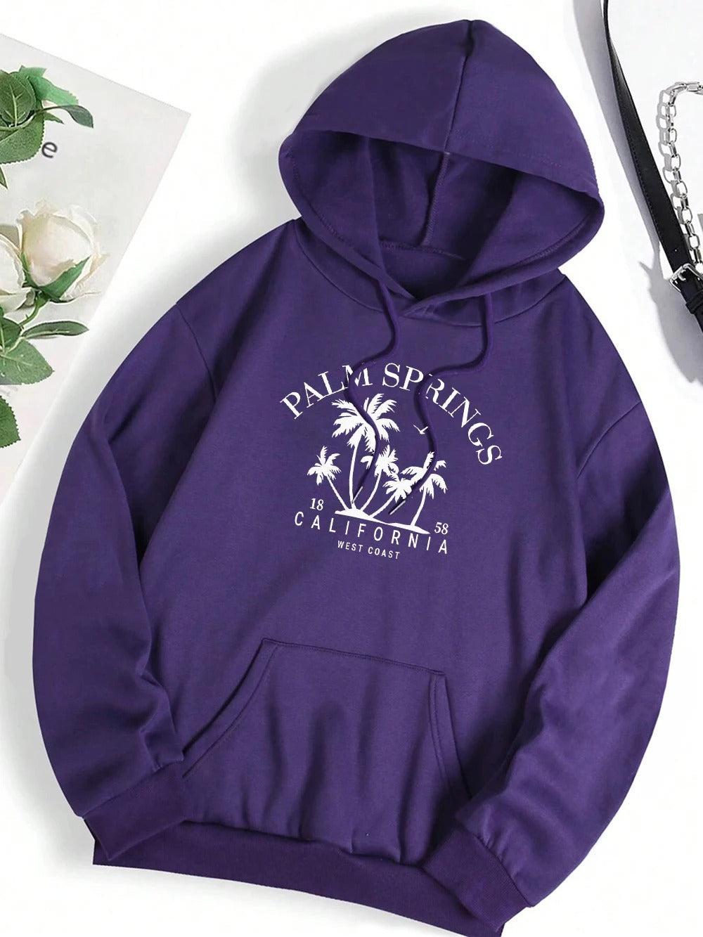 Stilla | Sweatshirt i over størrelse med hætte og Smiley-tryk