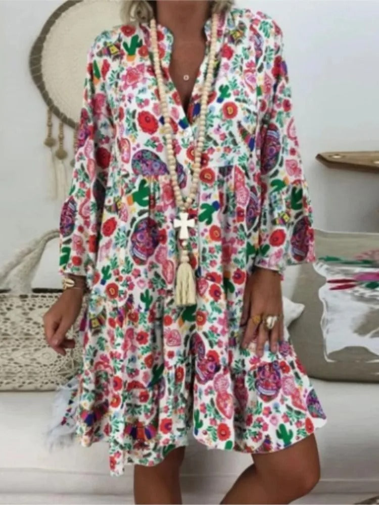 Stilla | Blomsterprint Bohemian Kjole