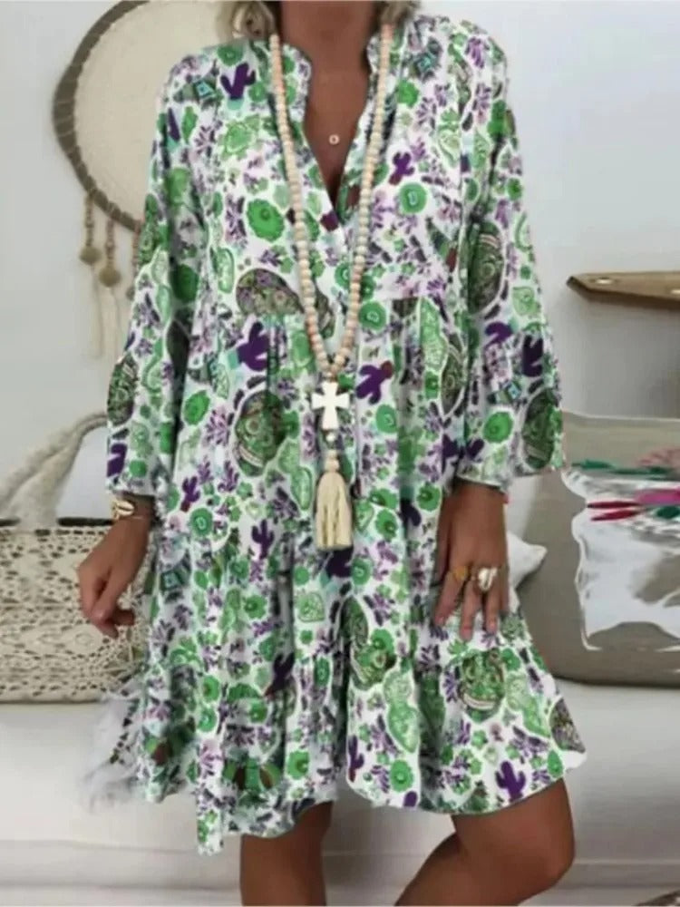 Stilla | Blomsterprint Bohemian Kjole