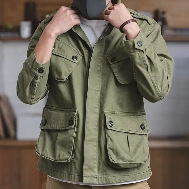 Skovae | Casual Multifunction Green Military Jacket til mænd