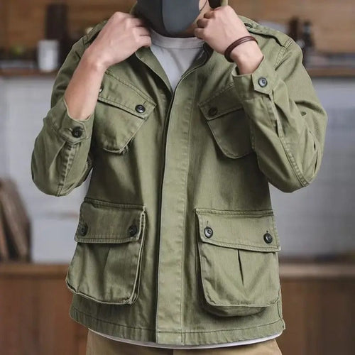 Skovae | Casual Multifunction Green Military Jacket til mænd