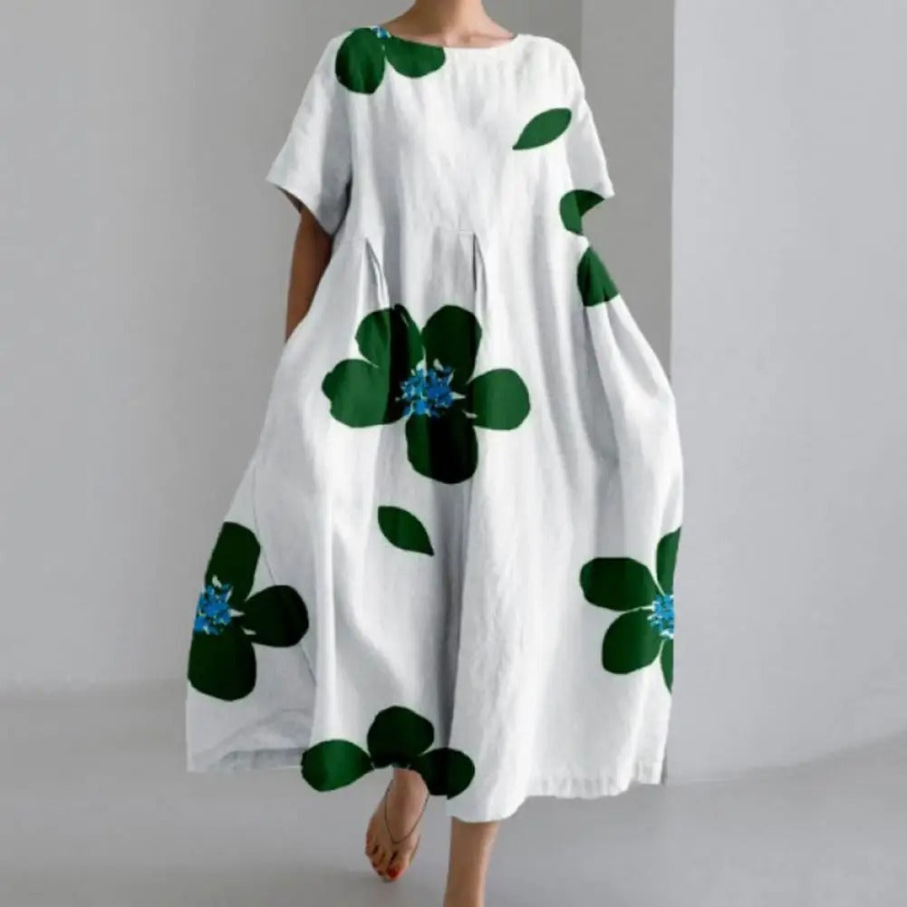 Stilla | Midi Kjole Med Blomster Mønster