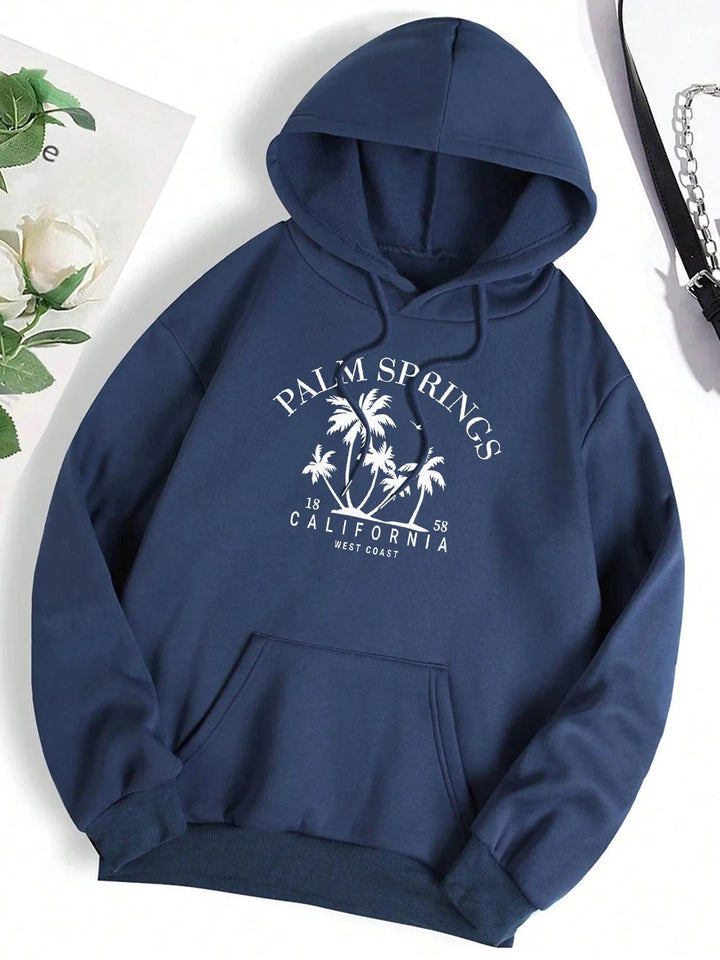 Stilla | Sweatshirt i over størrelse med hætte og Smiley-tryk