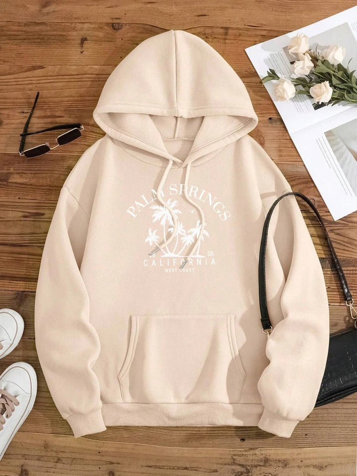 Stilla | Sweatshirt i over størrelse med hætte og Smiley-tryk