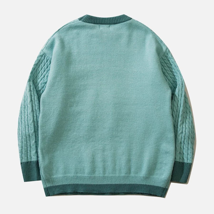 Stilla | Pullover af snoet maskenvare med pastelfarvet skyllemønster