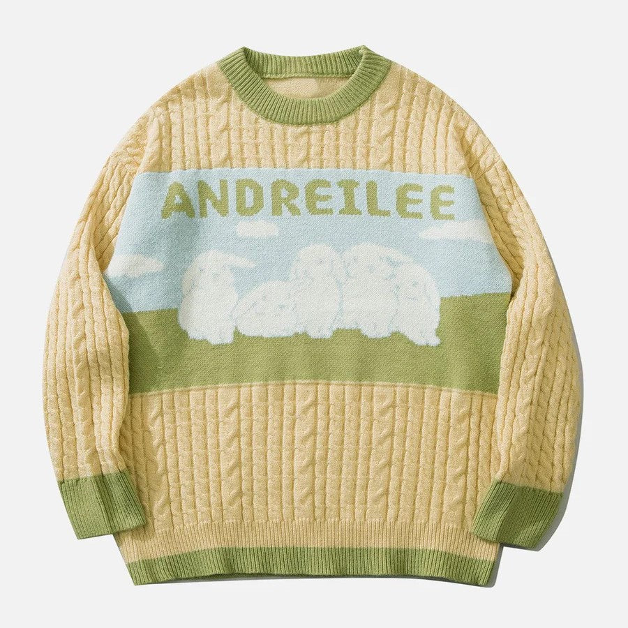 Stilla | Pullover af snoet maskenvare med pastelfarvet skyllemønster