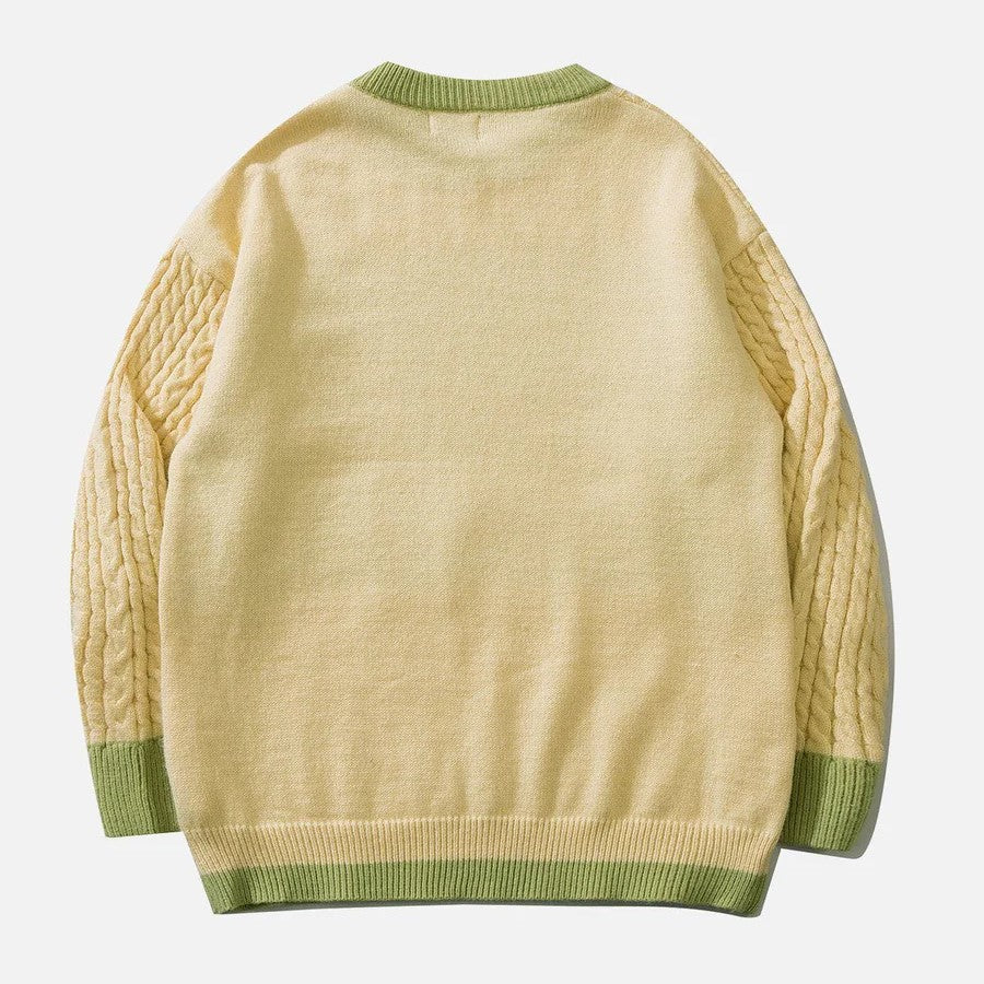 Stilla | Pullover af snoet maskenvare med pastelfarvet skyllemønster