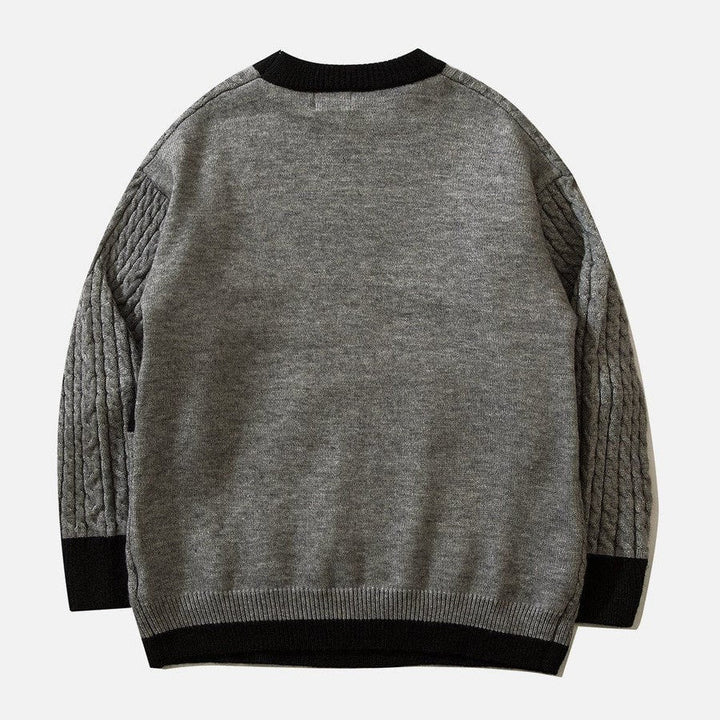 Stilla | Drejet Pullover Med Pastel Sky Mønster