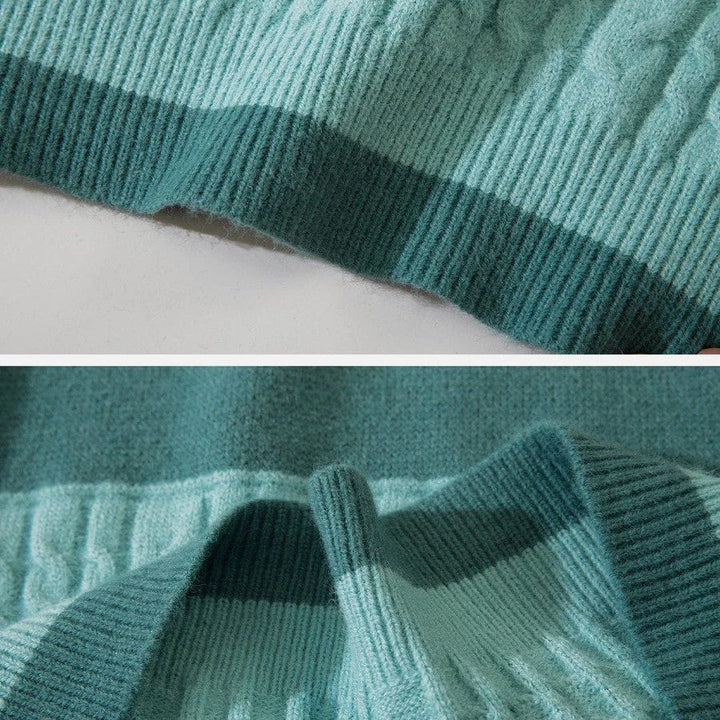 Stilla | Drejet Pullover Med Pastel Sky Mønster