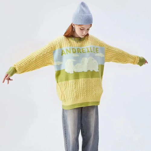 Stilla | Pullover af snoet maskenvare med pastelfarvet skyllemønster