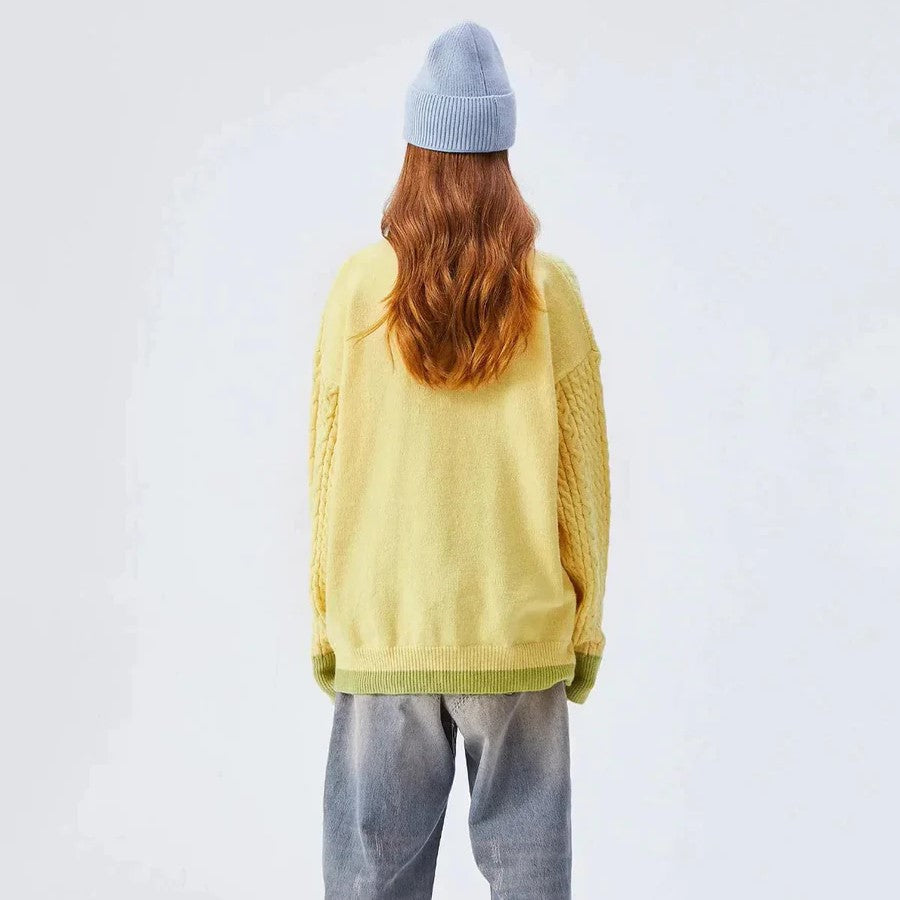 Stilla | Drejet Pullover Med Pastel Sky Mønster