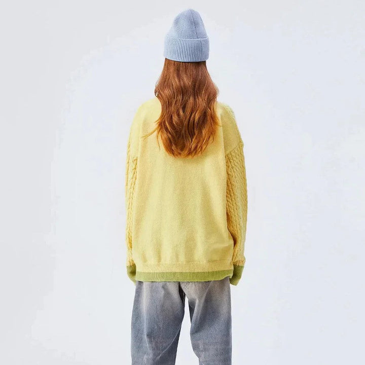 Stilla | Drejet Pullover Med Pastel Sky Mønster